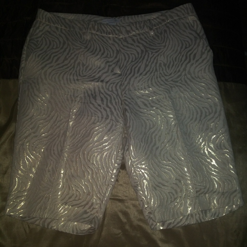 metallic zebra shorts
